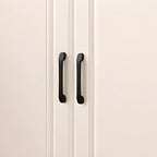 Classic White Vertical Wood Display Bookcase with Cabinet