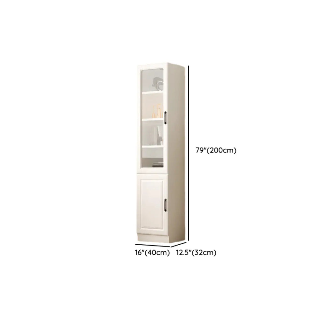 Classic White Vertical Wood Display Bookcase with Cabinet