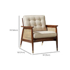 Glam Flannel High Back White Arm Accent Chair