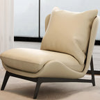 Modern Cat-Resistant Leather Accent Chair with Ottoman