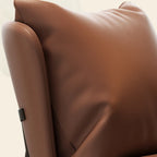 Modern Cat-Resistant Leather Accent Chair with Ottoman