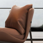 Modern Cat-Resistant Leather Accent Chair with Ottoman