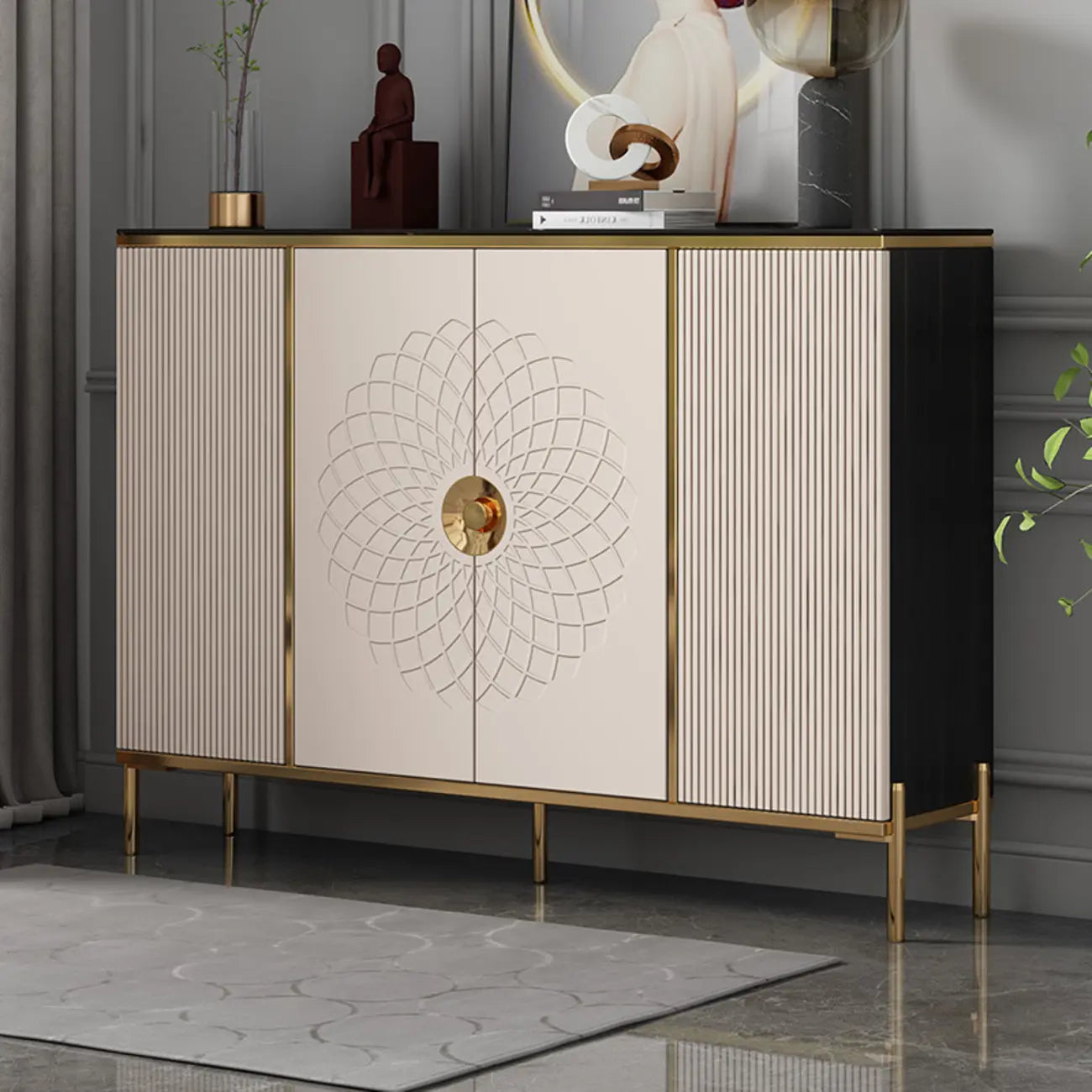 Freestanding Stylish Adjustable Shelves Shoe Storage Cabinet