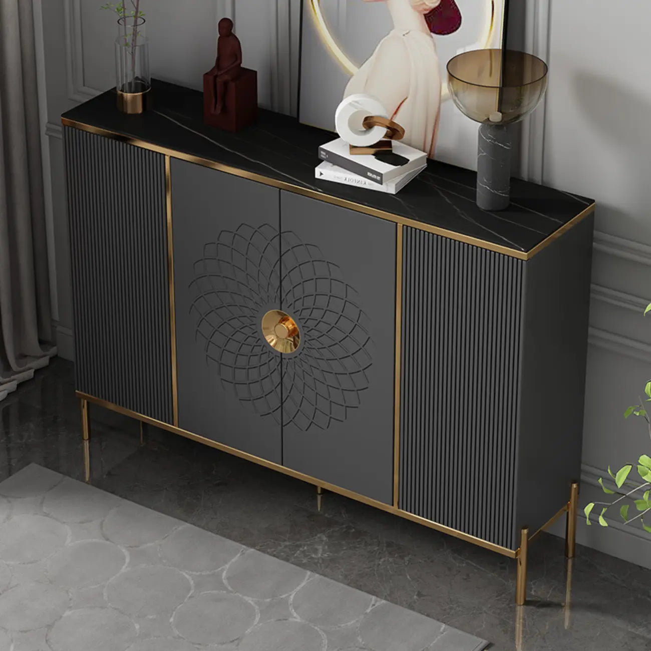 Freestanding Stylish Adjustable Shelves Shoe Storage Cabinet