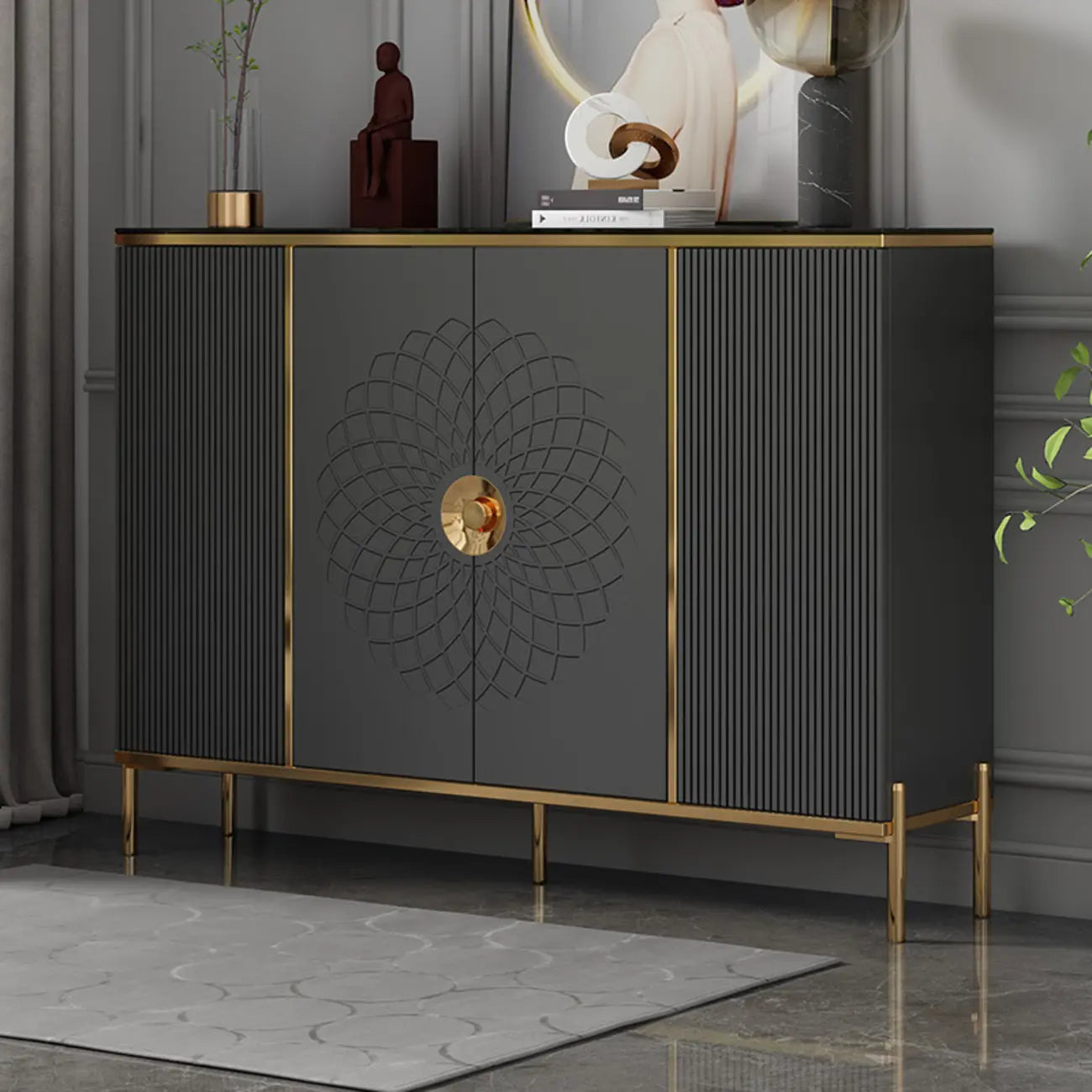 Freestanding Stylish Adjustable Shelves Shoe Storage Cabinet