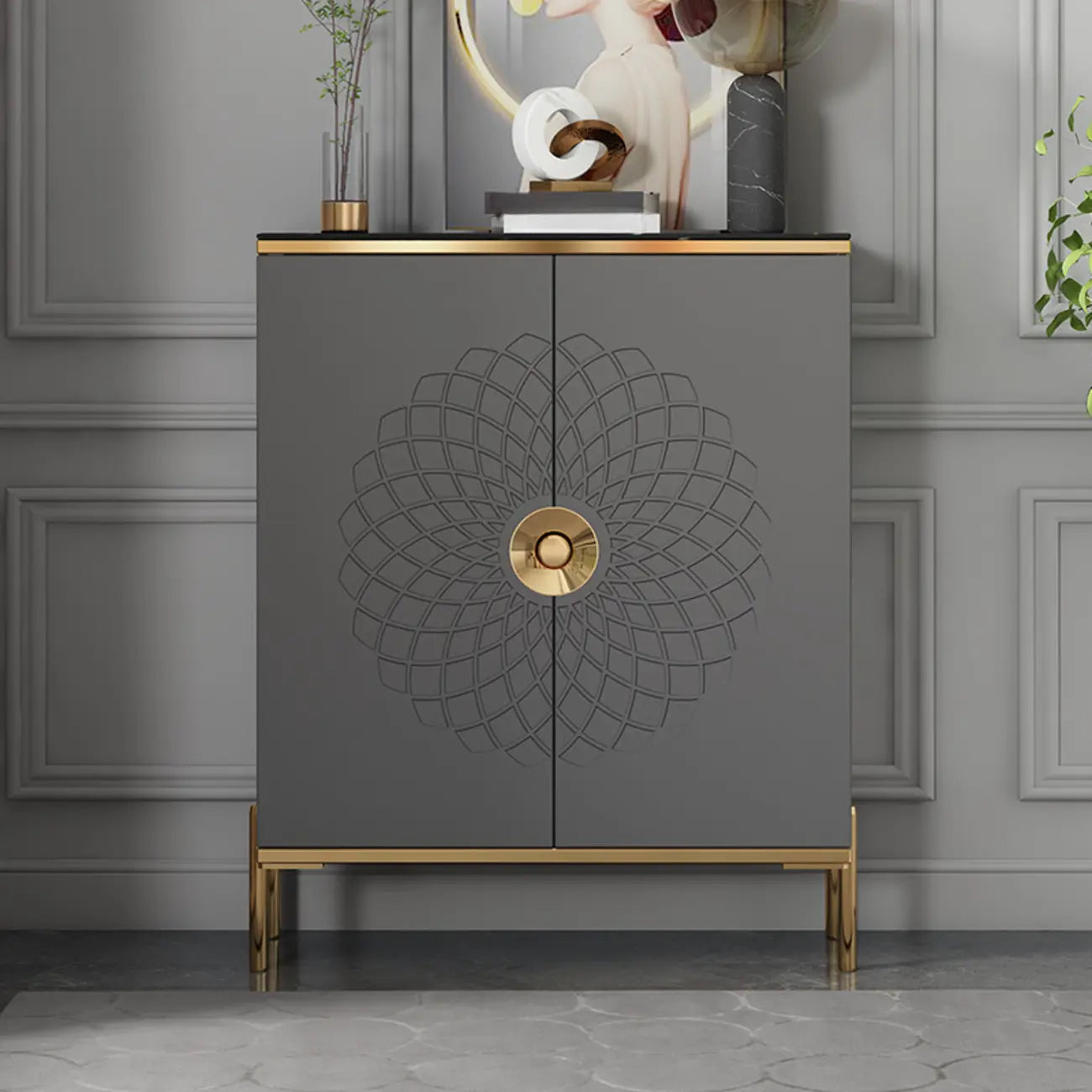 Freestanding Stylish Adjustable Shelves Shoe Storage Cabinet