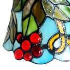 Vintage Stained Glass Heart Shape Table Lamp in Iron Base