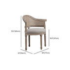 Rustic Rattan Upholstered Wood Dining Chair