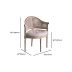 Rustic Rattan Upholstered Wood Dining Chair
