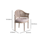 Rustic Rattan Upholstered Wood Dining Chair