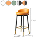 Art Deco Faux Leather Low Back Counter Bar Stools for Kitchen