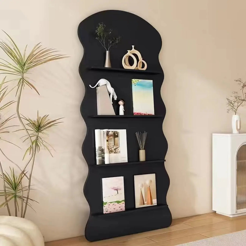 Brown Timber 3 Shelves Wood Bookcase Decorative Bookshelf