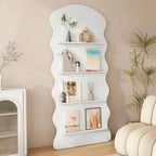 Brown Timber 3 Shelves Wood Bookcase Decorative Bookshelf