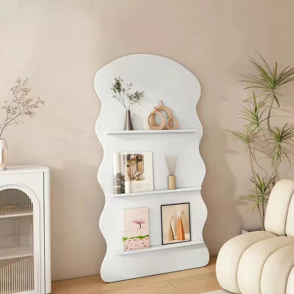Brown Timber 3 Shelves Wood Bookcase Decorative Bookshelf