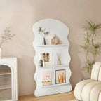Brown Timber 3 Shelves Wood Bookcase Decorative Bookshelf