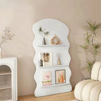 Brown Timber 3 Shelves Wood Bookcase Decorative Bookshelf