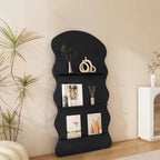 Brown Timber 3 Shelves Wood Bookcase Decorative Bookshelf