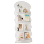 Brown Timber 3 Shelves Wood Bookcase Decorative Bookshelf