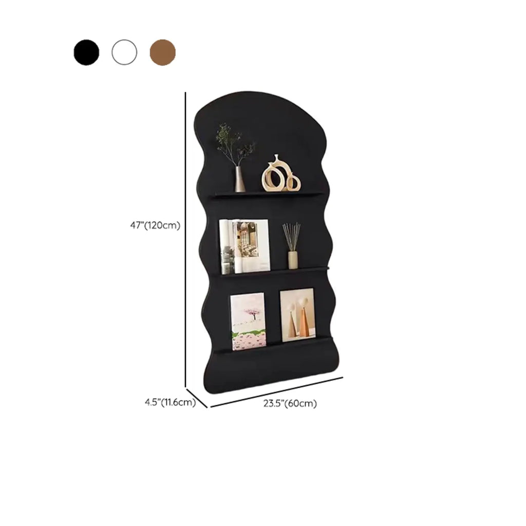 Brown Timber 3 Shelves Wood Bookcase Decorative Bookshelf