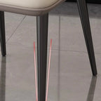Modern Wingback Faux Leather Dining Chair with Metal Legs