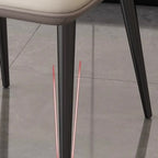 Modern Wingback Faux Leather Dining Chair with Metal Legs
