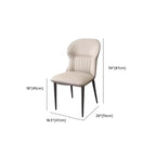 Modern Wingback Faux Leather Dining Chair with Metal Legs