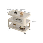 Unique 3-Tier Rotating White Corrugated Glass Metal Side Table