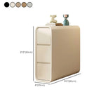 Sleek Rectangular Leather White 3 Drawers Narrow Side Table