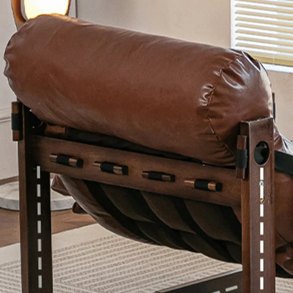 Modern Cat-Resistant Leather High Back Arm Accent Chair