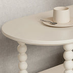 Black Oval Wooen 2-Tier Storage Rolling Side Table