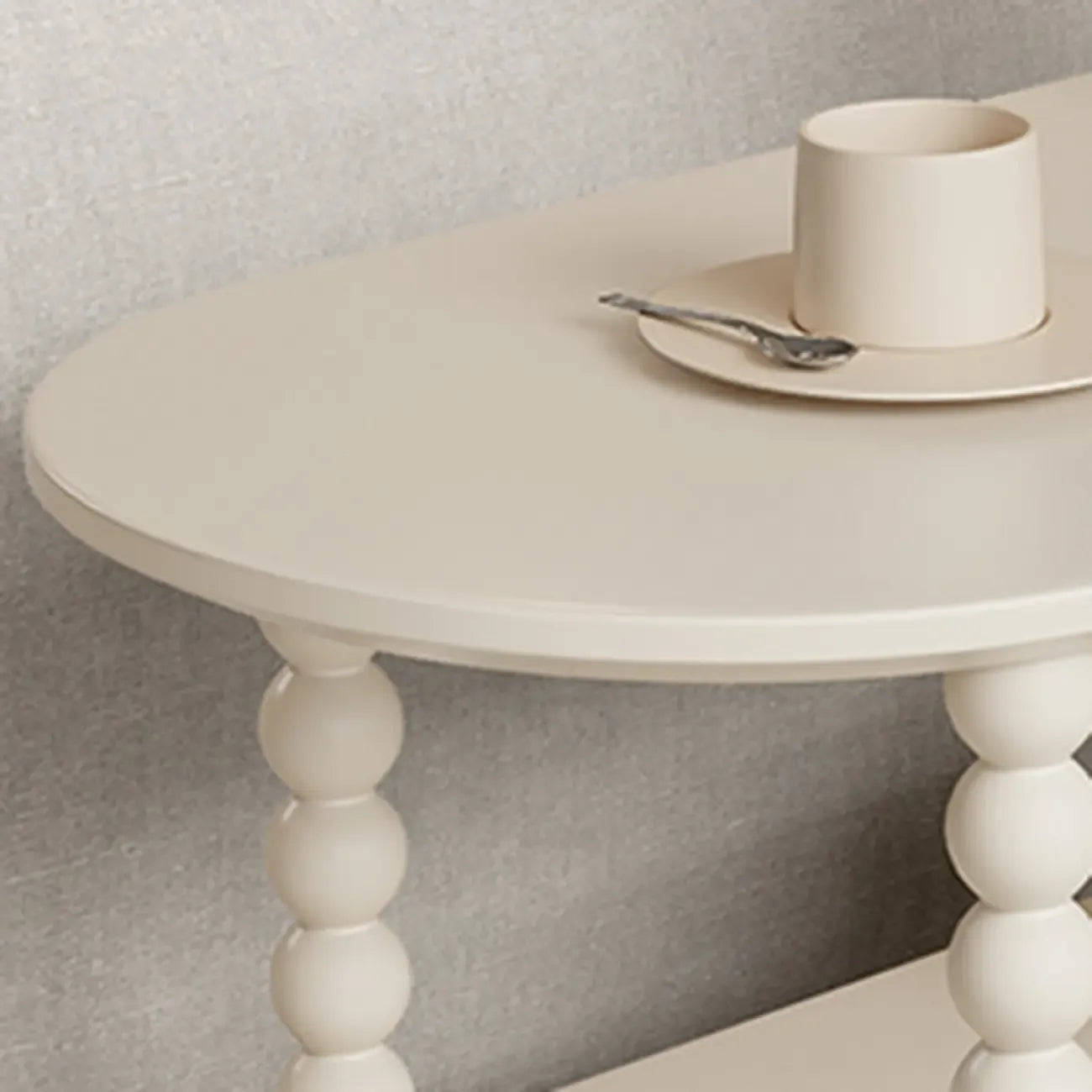 Black Oval Wooen 2-Tier Storage Rolling Side Table