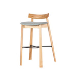 Modern Black Ash Upholstered Saddle Bar Stools