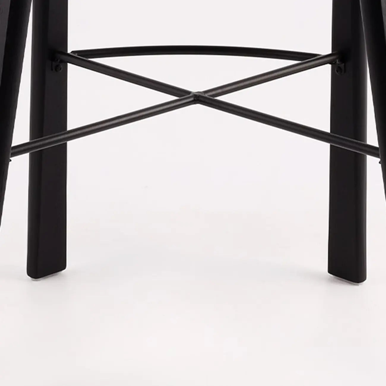Modern Black Ash Upholstered Saddle Bar Stools
