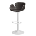 Adjustable Height Swivel Distressed Leather Bar Stools with Back