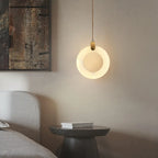 Adjustable Gold Metal Circle Hanging Pendant Light