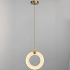 Adjustable Gold Metal Circle Hanging Pendant Light