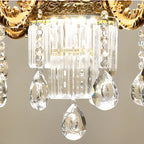 Adjustable Luxury Gold Flower Shape Clear Glass Chandelier
