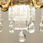 Adjustable Luxury Gold Flower Shape Clear Glass Chandelier