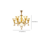 Adjustable Luxury Gold Flower Shape Clear Glass Chandelier