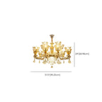 Adjustable Luxury Gold Flower Shape Clear Glass Chandelier