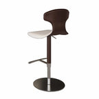 Minimalist Beige Leather Saddle Bar Stools