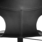 Minimalist Beige Leather Saddle Bar Stools