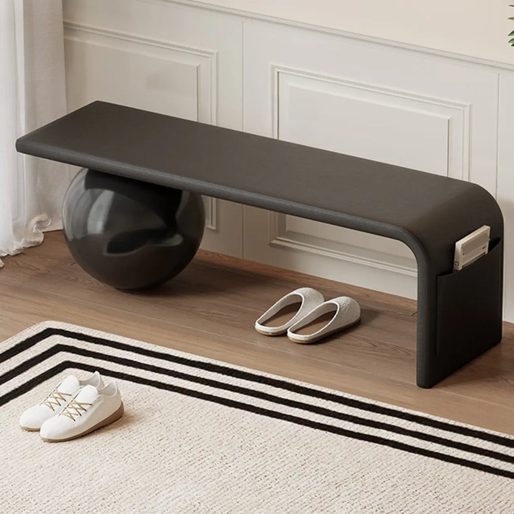 Decorative Square Wood and Leather Cushioned Sitting Bench