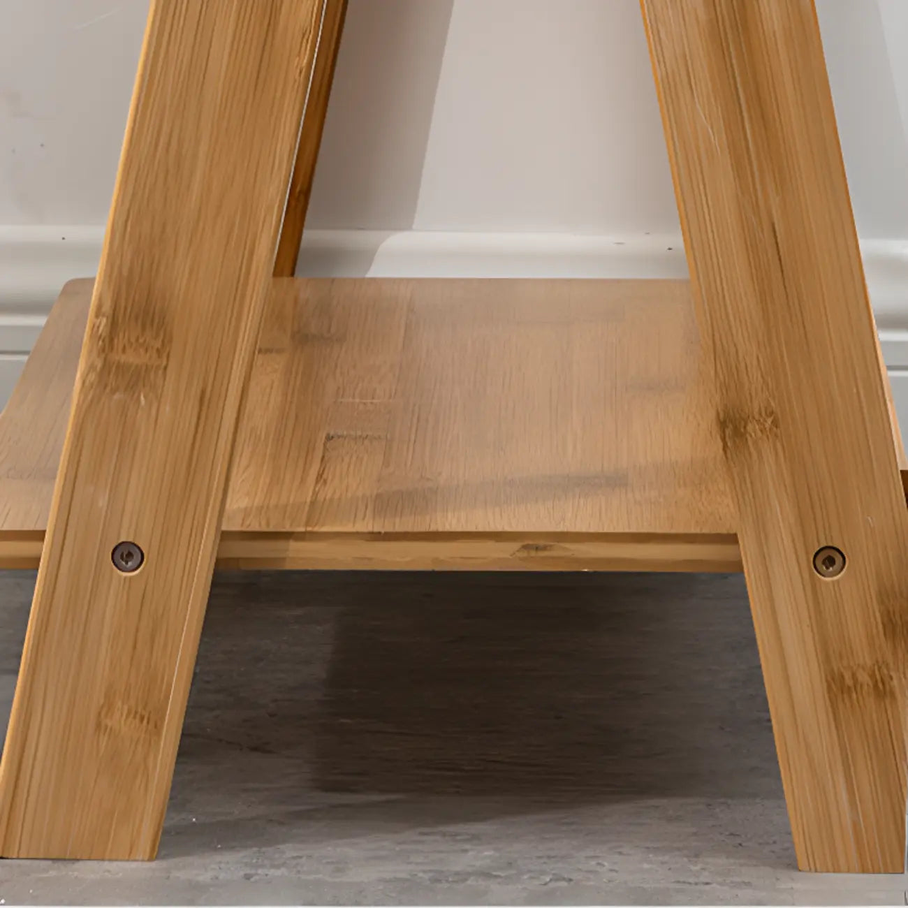 Bamboo Open 4 Shelves Adjustable Ladder Bookcase