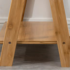 Bamboo Open 4 Shelves Adjustable Ladder Bookcase