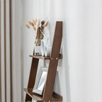 Bamboo Open 4 Shelves Adjustable Ladder Bookcase
