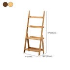 Bamboo Open 4 Shelves Adjustable Ladder Bookcase