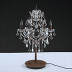Luxurious 6-Light Gold Candlestick Crystal Table Lamp