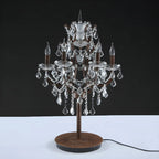 Luxurious 6-Light Gold Candlestick Crystal Table Lamp