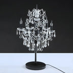Luxurious 6-Light Gold Candlestick Crystal Table Lamp
